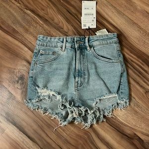 Zara High Rise light blue Jean Shorts US size 0 EUR 32